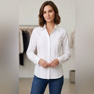 Tahari Pintuck Front Button-Down Shirt